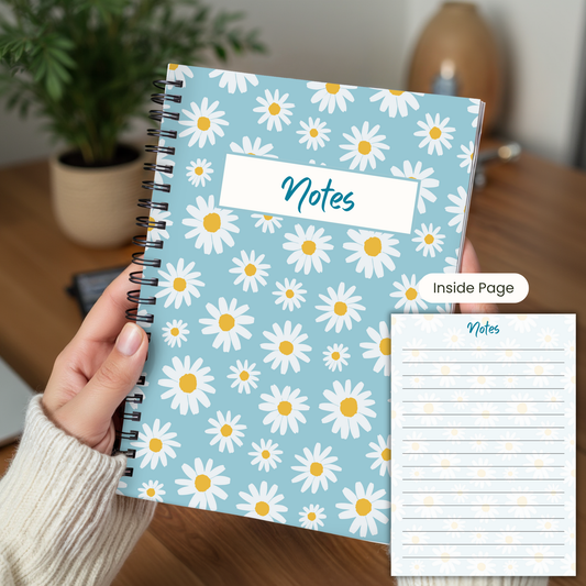 Blue Daisy Notebook, A5 or A4 sizes