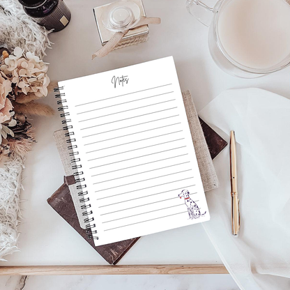 Dalmatian Baby Pink Notebook A4 - Card Cover