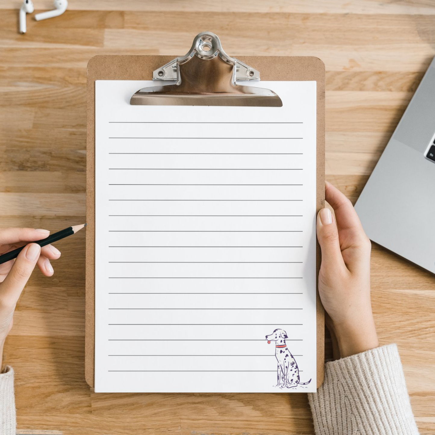 Dalmatian Lined Printed Note Paper - A4 or A5 sizes,  Work Study or Class stationery, Lined paper inserts