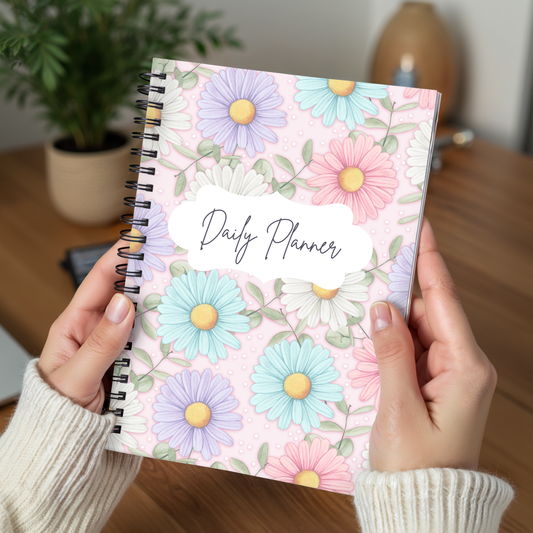 Pastel Daisies Daily Planner A5 - Card Cover.