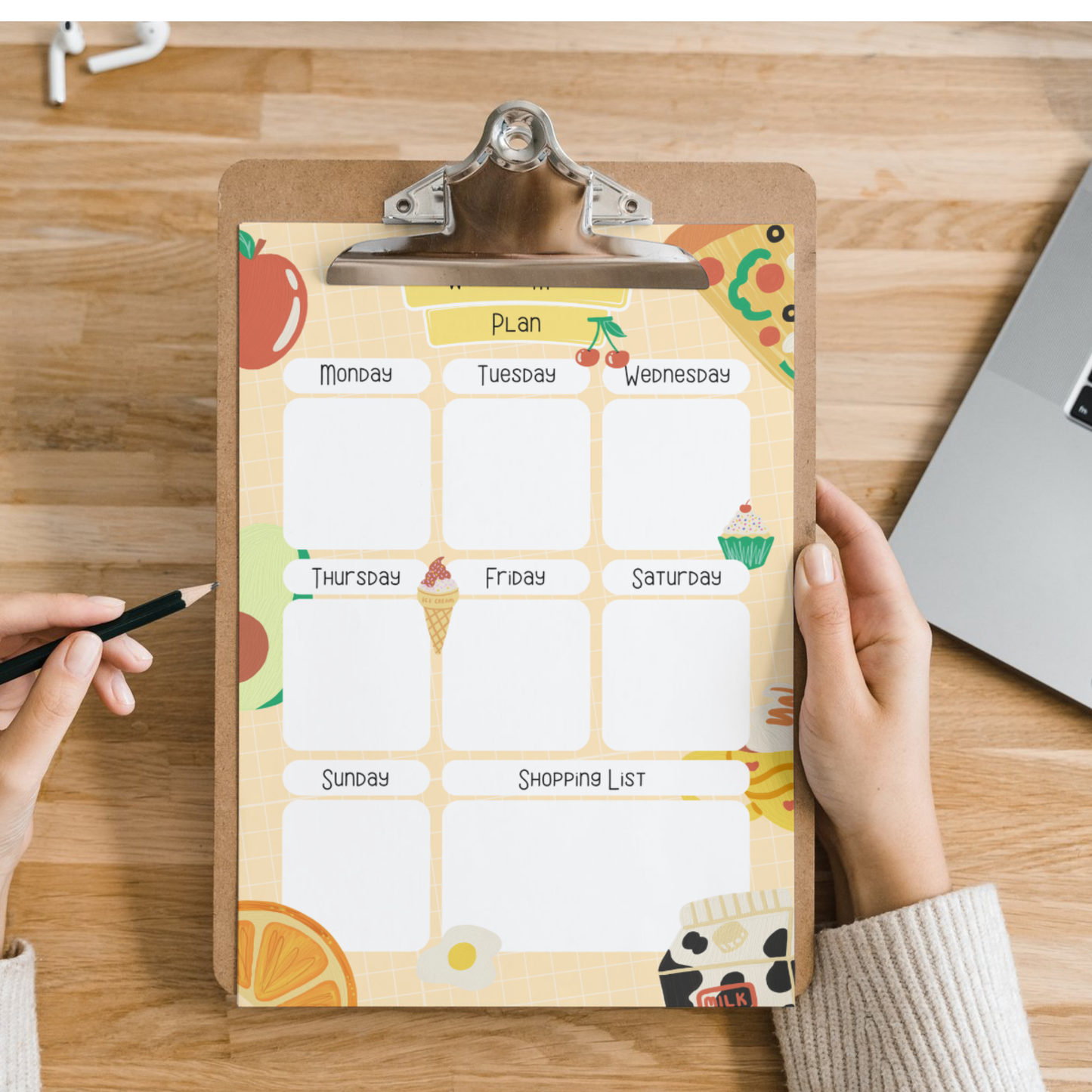 Meal Planning Printed Note Paper - A4 or A5 sizes,  Work Study or Class stationery, Lined paper inserts