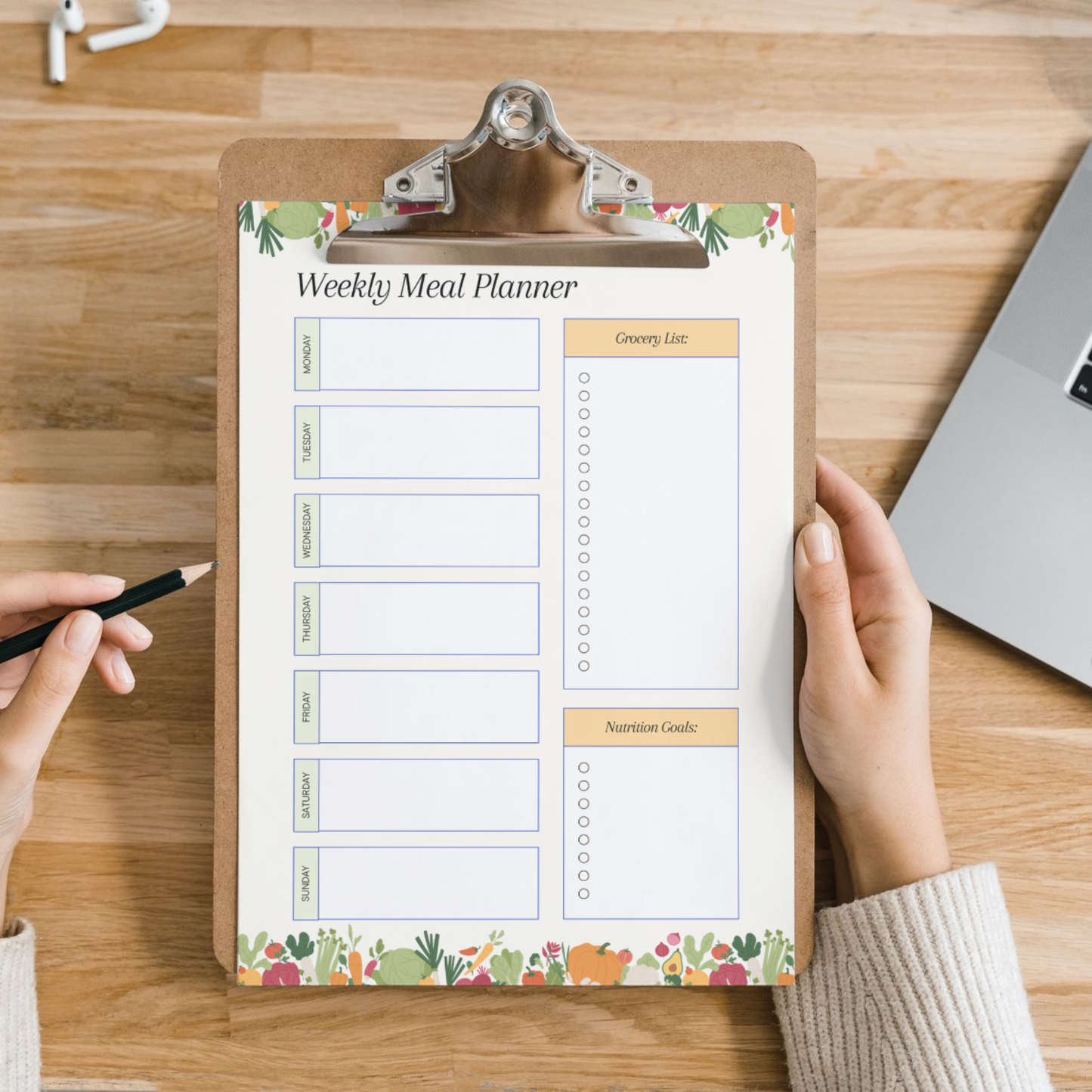 Meal Planning Printed Note Paper - A4 or A5 sizes,  Work Study or Class stationery, Lined paper inserts