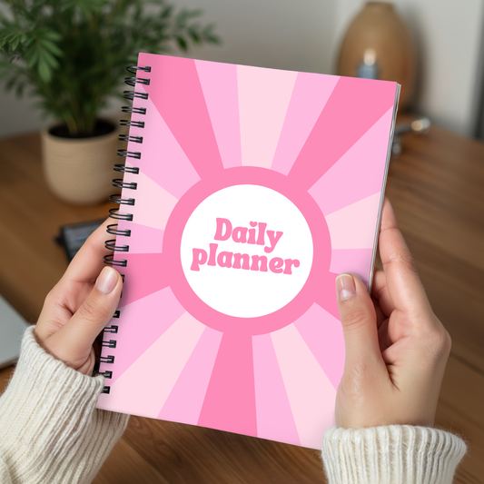 Pink Retro Daily Planner A5 - Card Cover