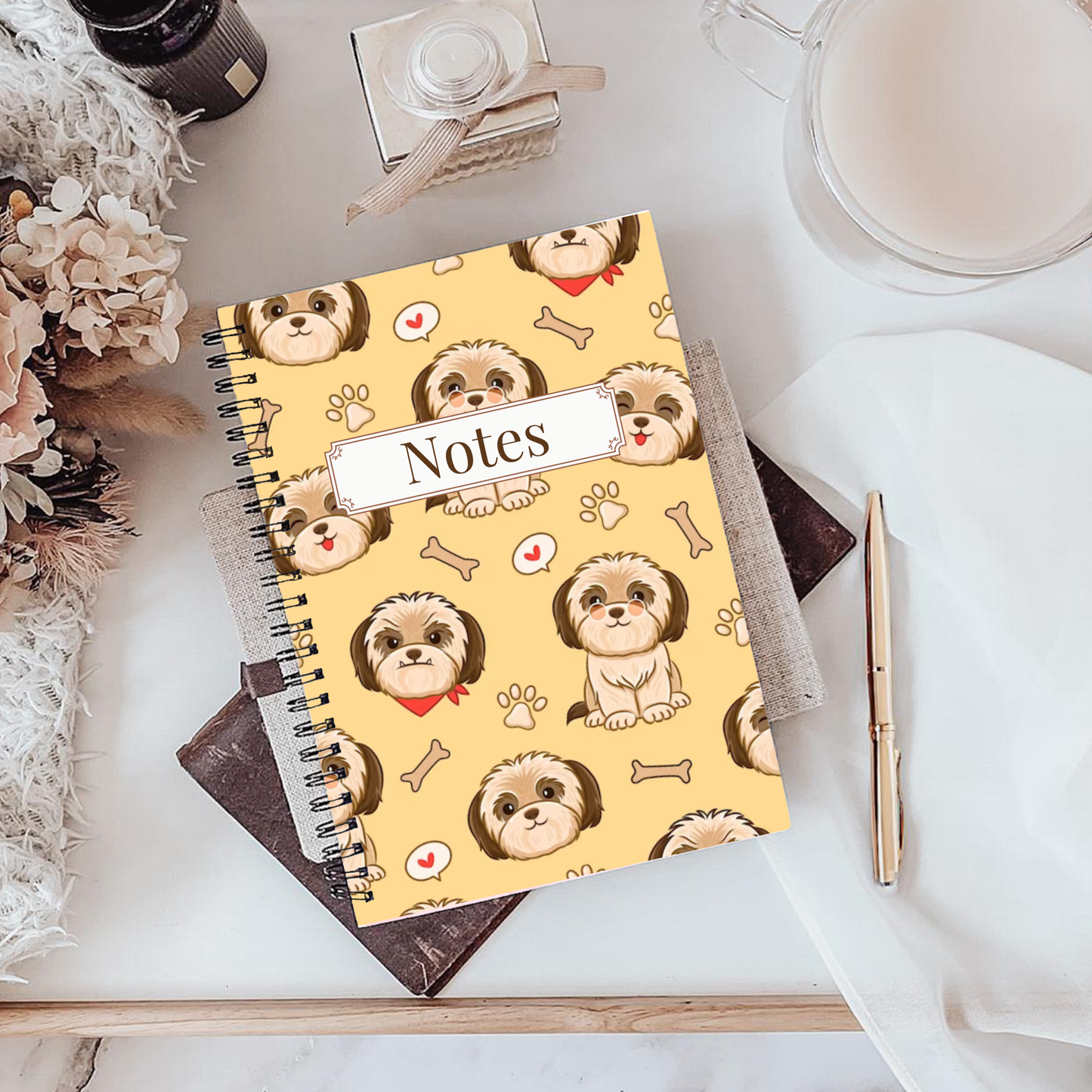 Shih Tzu Notebook A5 or A4, Dog mum gift, Shih Tzu notebook stationery for work, student notebook, Shih Tzu mum