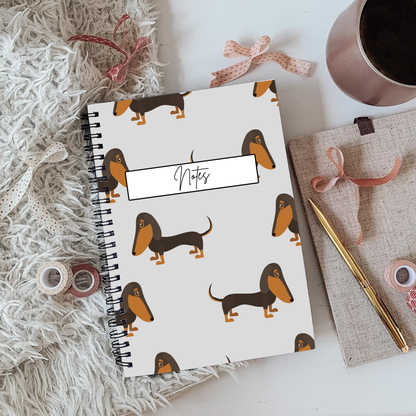 Dachshund Cute Notebook A5 or A4, dog mum gift, Cute notebooks for students and work
