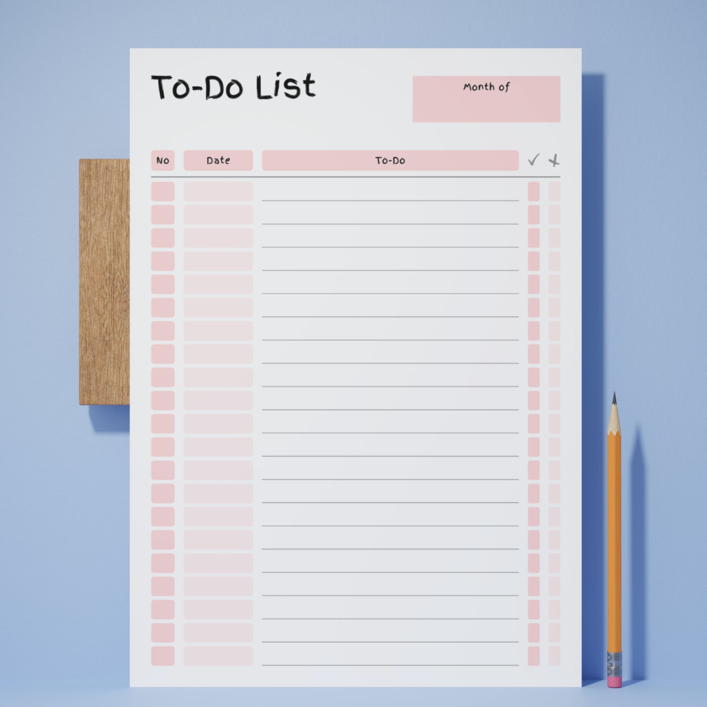 To Do List, Lined Printed Note Paper Pink - A4 or A5 sizes,  Work Study or Class stationery, Lined paper inserts