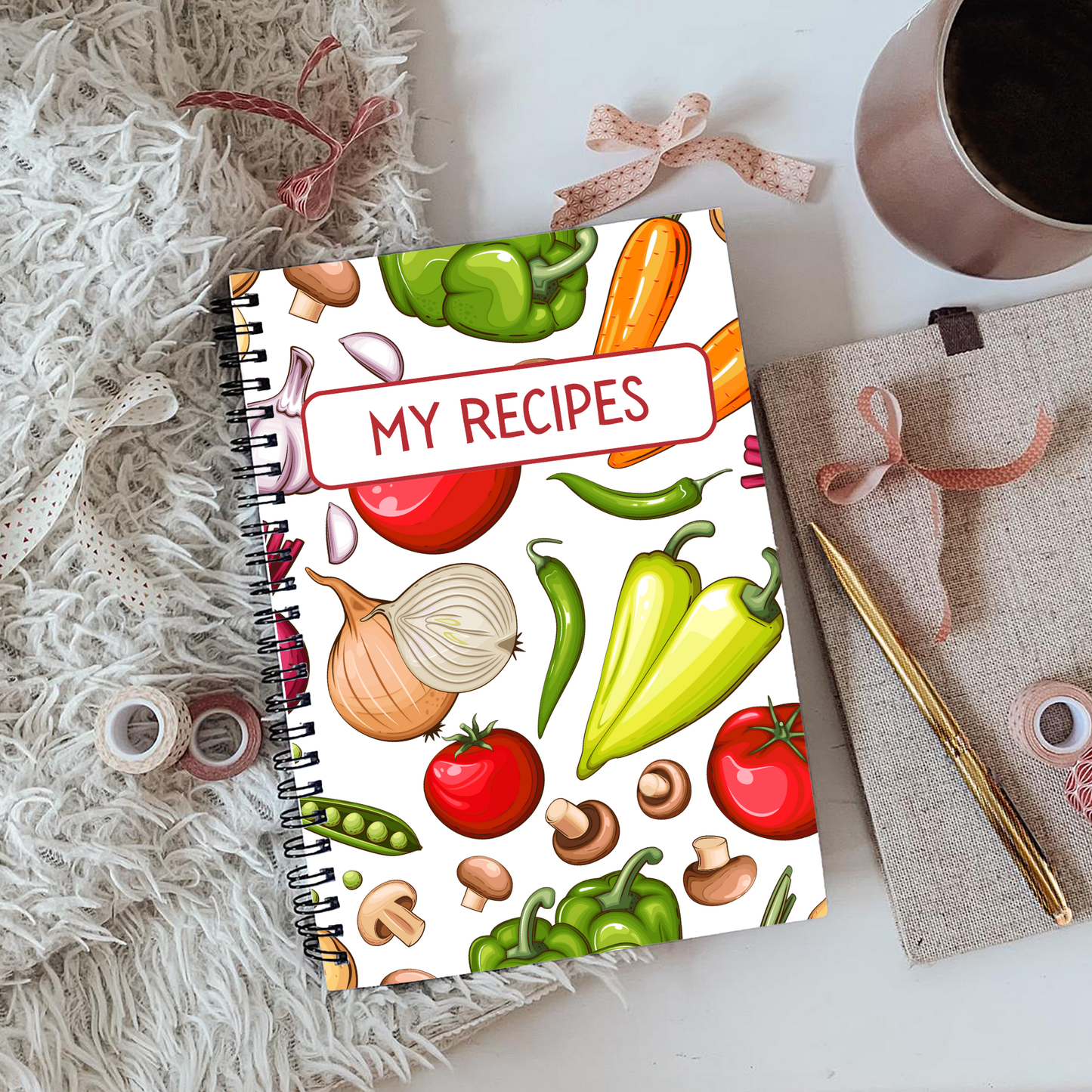 Recipe Card Notebook A5 or A4 size, recipe card insert notebook cute home stationery, Gift for her