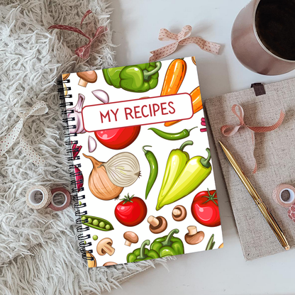 Recipe Card Notebook A5 or A4 size, recipe card insert notebook cute home stationery, Gift for her