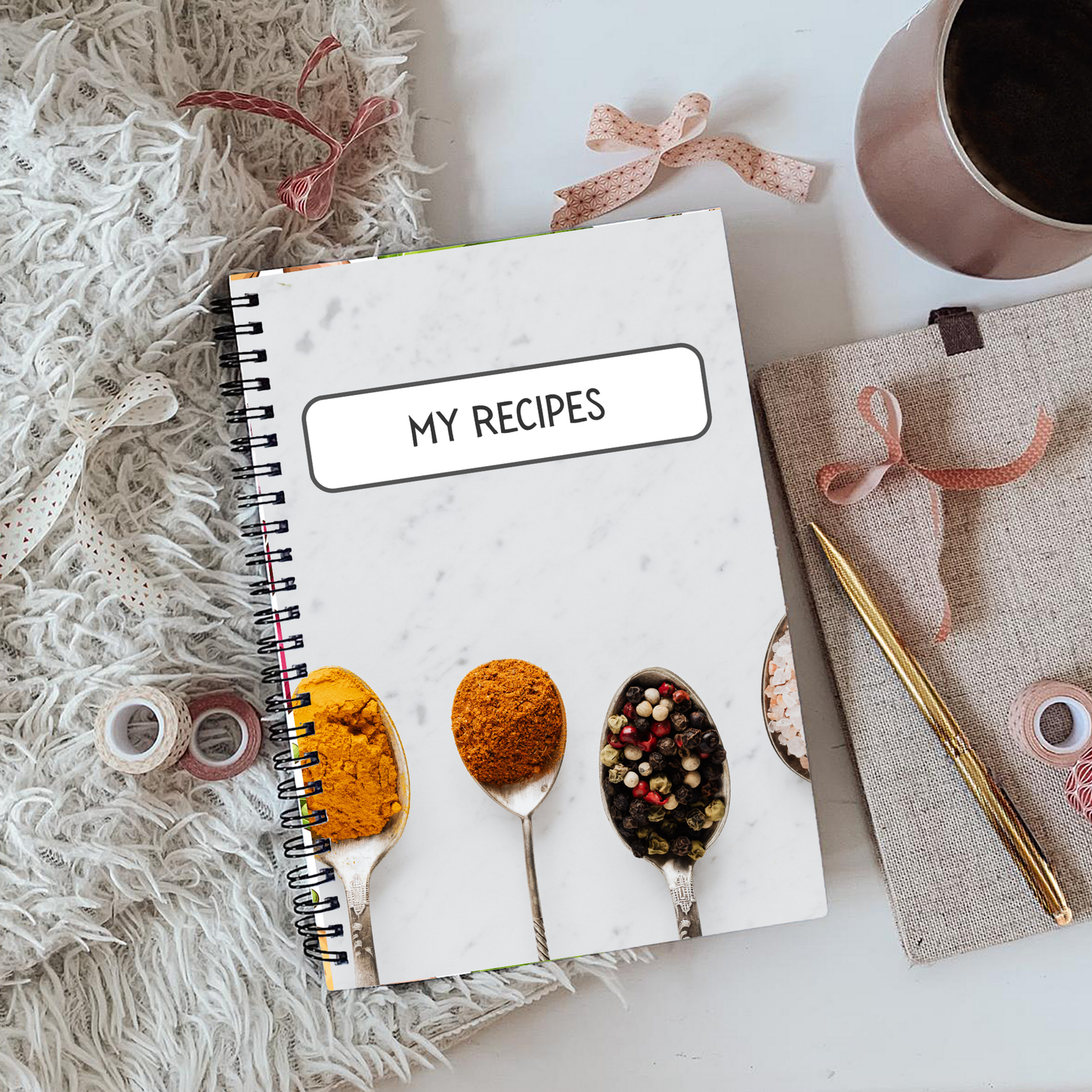 Recipe Card Notebook A5 or A4 size, recipe card insert notebook cute home stationery, Gift for her