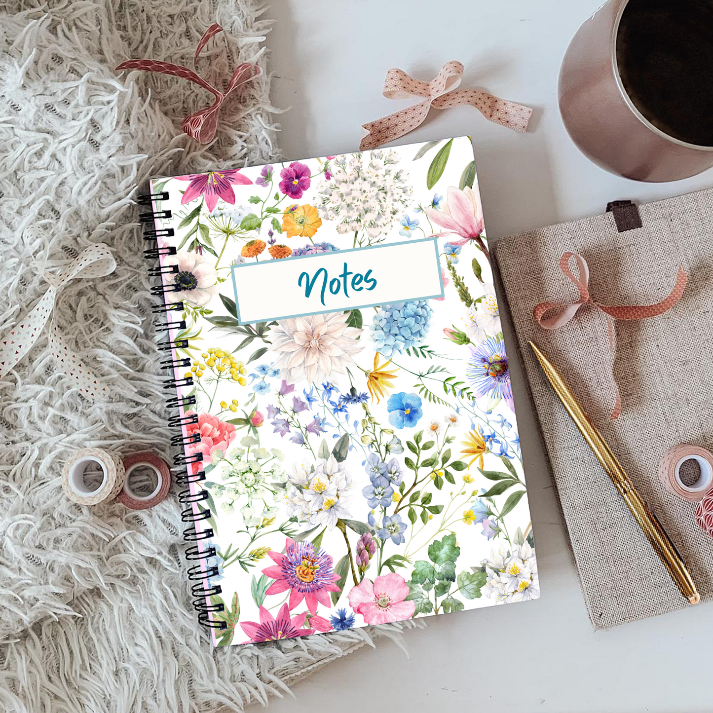 Dainty Floral Notebook A5 or A4, Cute Work Stationery, Floral Notebook, Back to School notebooks, cute stationery