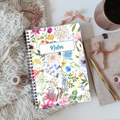 Dainty Floral Notebook A5 or A4, Cute Work Stationery, Floral Notebook, Back to School notebooks, cute stationery