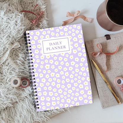 Lilac Daisies Daily Planner A5 or A4 inserts, Daily Journal, Work Student Planner