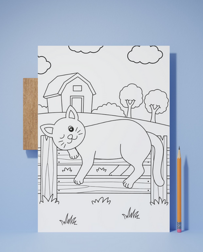 Kittens colouring sheet pack - 5 designs, 20 sheets