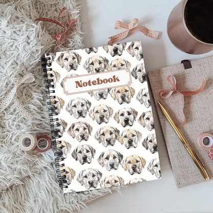 Golden Retriever Notebook A5 or A4, Dog mum gift, Golden lab notebook stationery for work, student notebook