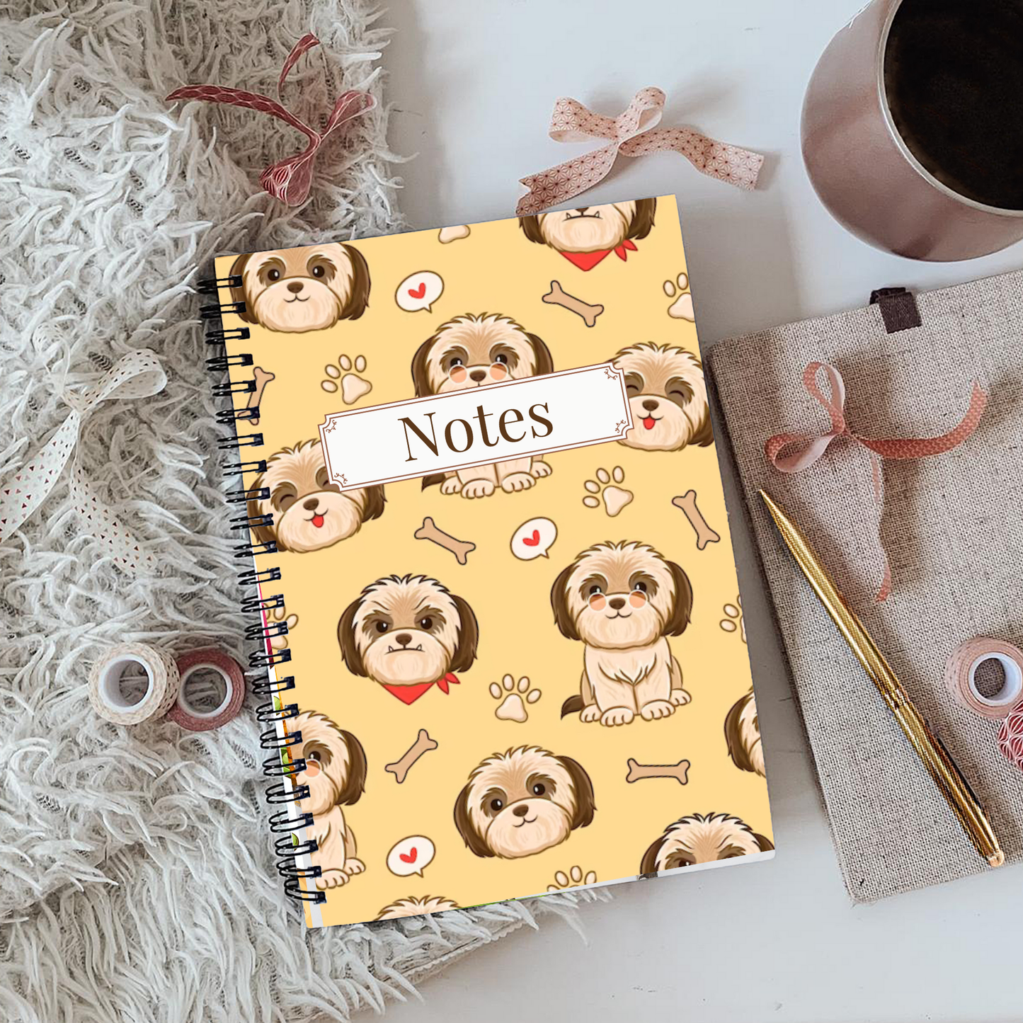 Shih Tzu Notebook A5 or A4, Dog mum gift, Shih Tzu notebook stationery for work, student notebook, Shih Tzu mum