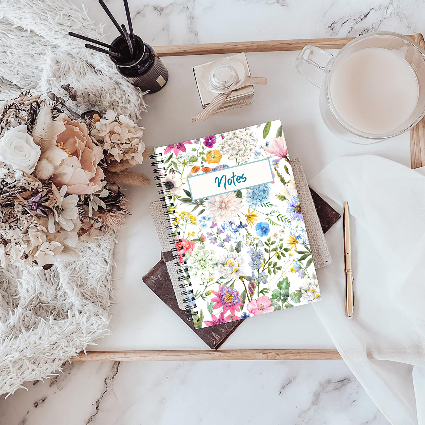 Dainty Floral Notebook A5 or A4, Cute Work Stationery, Floral Notebook, Back to School notebooks, cute stationery