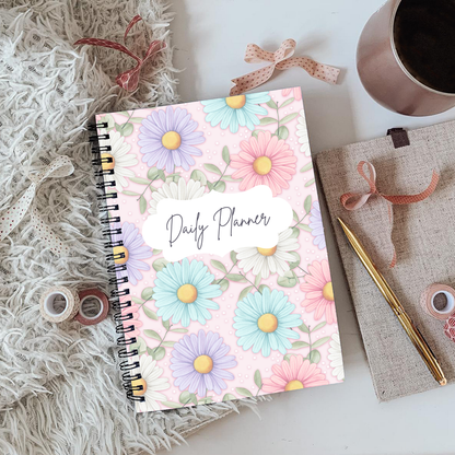 Pastel Daisies Daily Planner A5 - Card Cover.