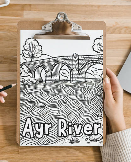 Ayr colouring sheet pack - 4 designs, 20 sheets