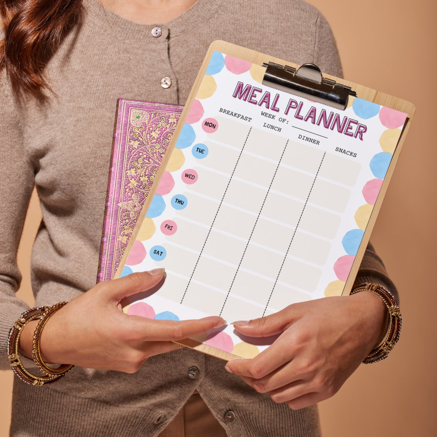 Meal Planning Printed Note Paper - A4 or A5 sizes,  Work Study or Class stationery, Lined paper inserts