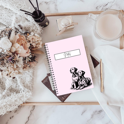 Dalmatian Baby Pink Notebook A4 - Card Cover