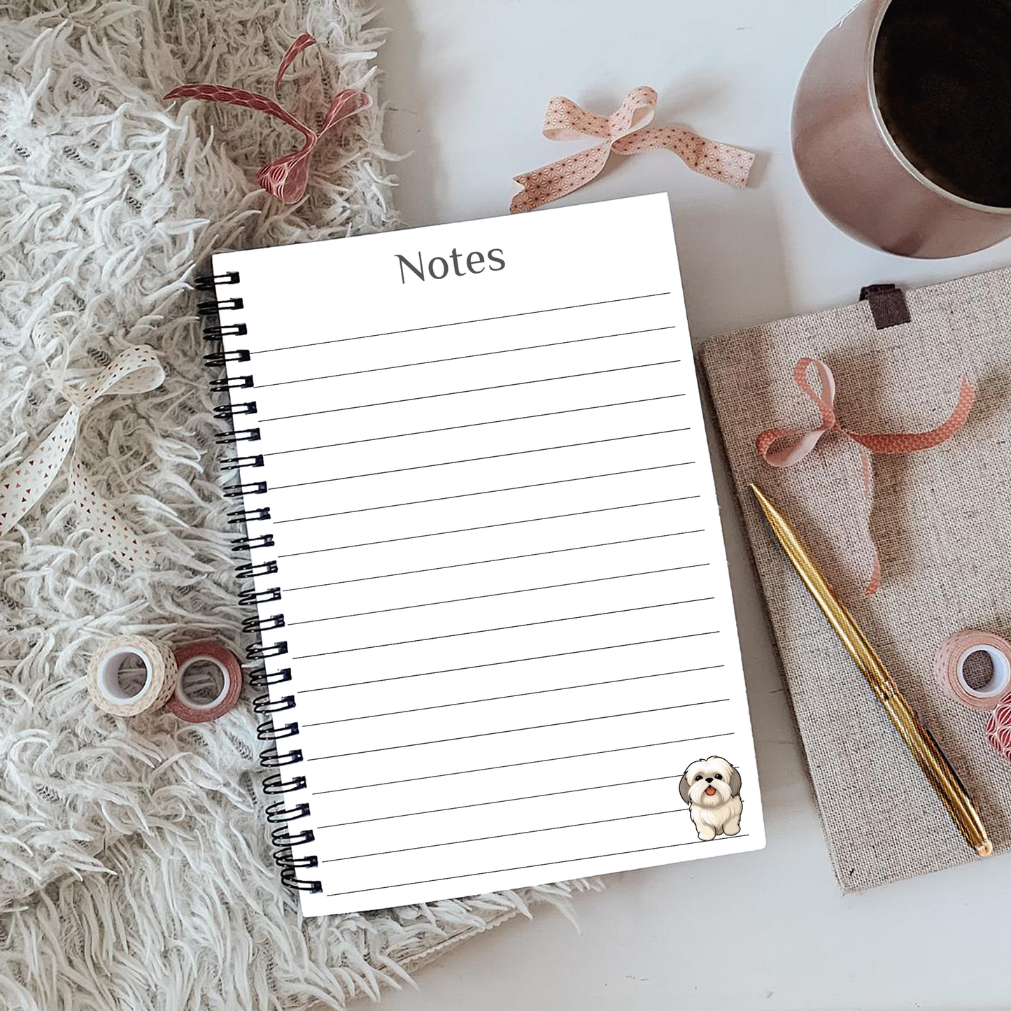 Shih Tzu Notebook A5 or A4, Dog mum gift, Shih Tzu notebook stationery for work, student notebook, Shih Tzu mum