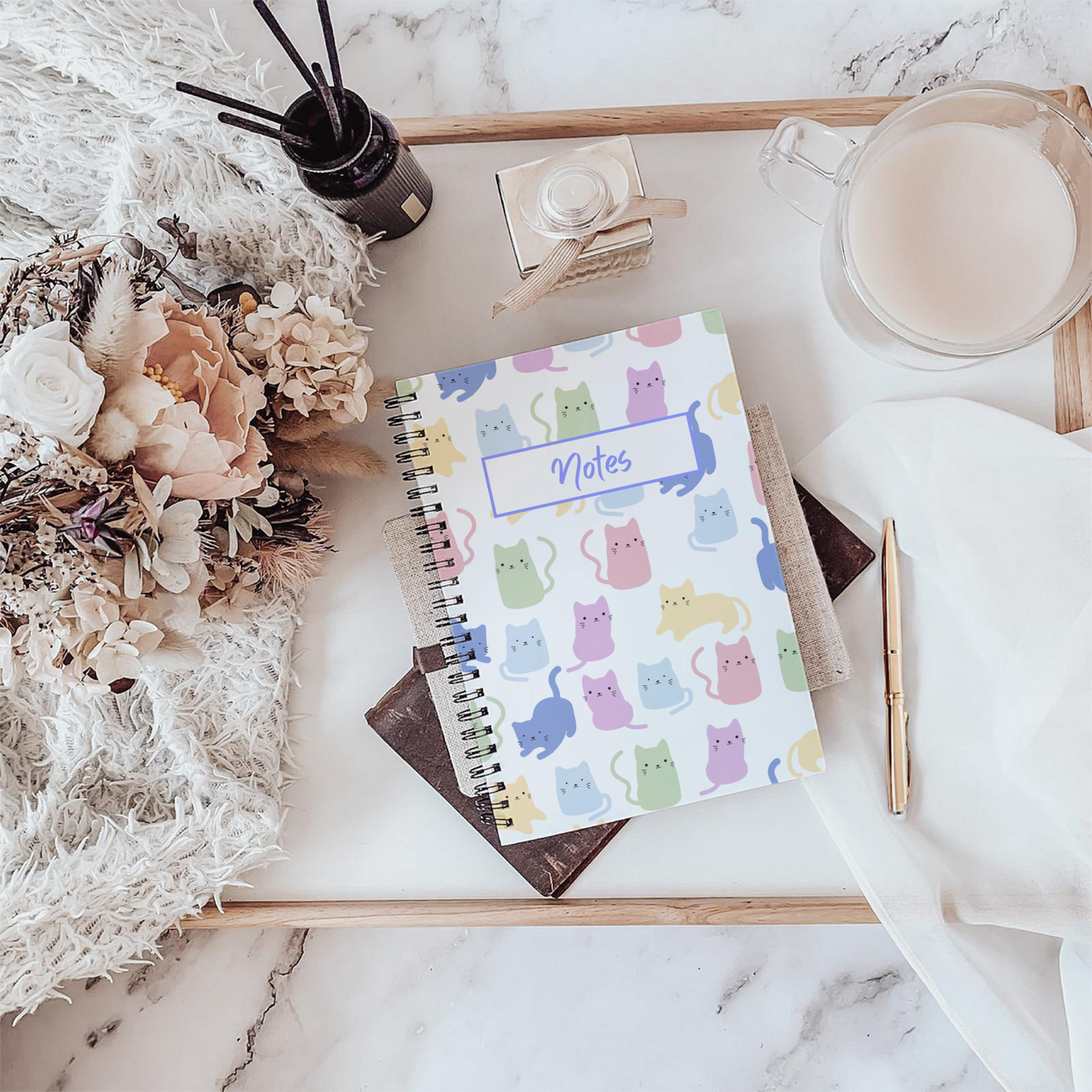 Pastel Cats Notebook A4 - Card Cover