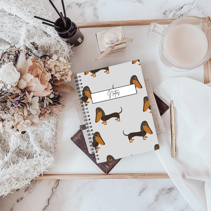 Dachshund Cute Notebook A5 or A4, dog mum gift, Cute notebooks for students and work