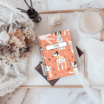 Dalmatian Orange Pattern Notebook A4 - Card Cover