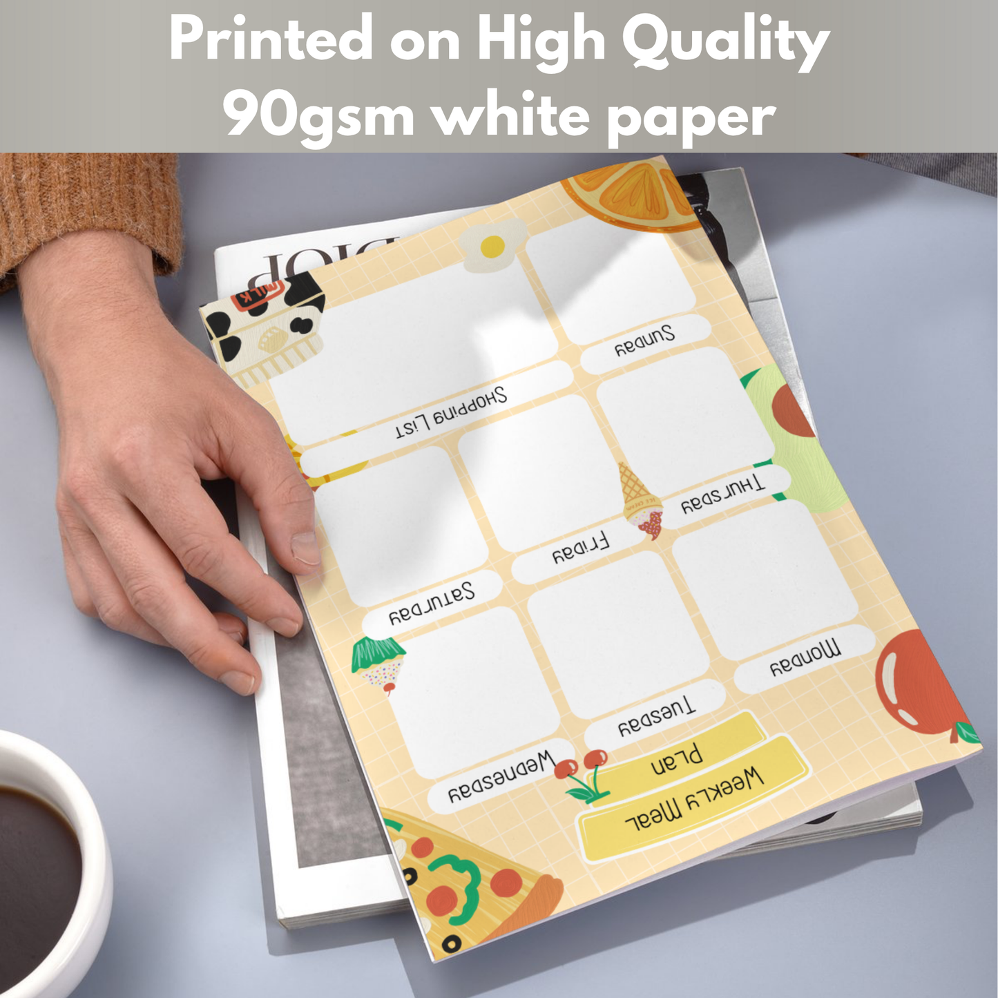 Meal Planning Printed Note Paper - A4 or A5 sizes,  Work Study or Class stationery, Lined paper inserts