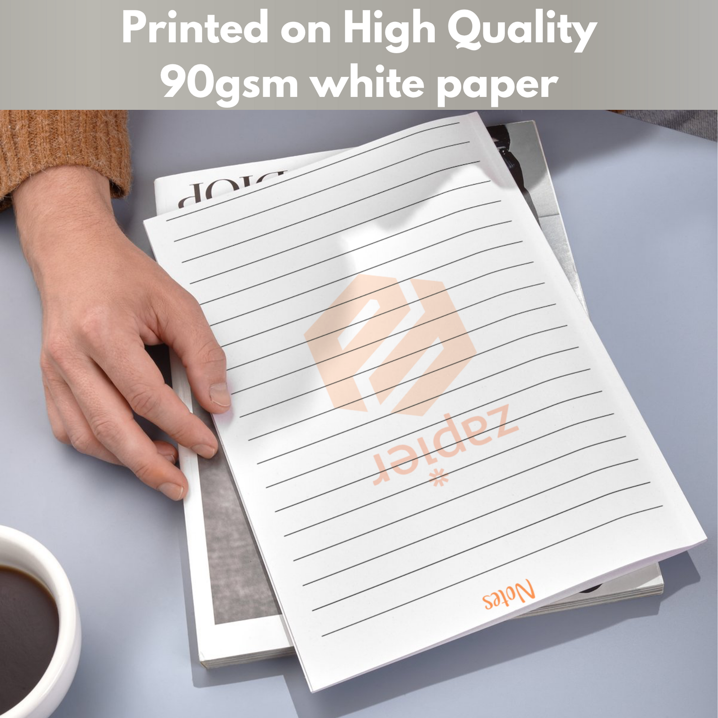 Custom Logo Lined Printed Note Paper - A4 or A5 sizes, Work Study or Class stationery, Lined paper inserts