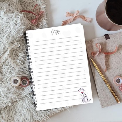 Dalmatian Baby Pink Notebook A4 - Card Cover