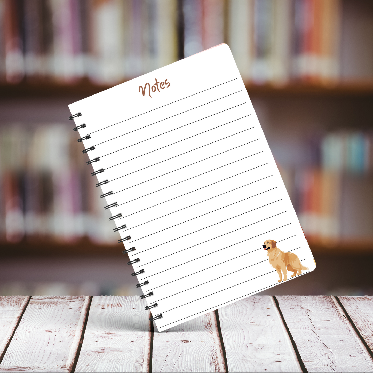 Golden Retriever Notebook A5 or A4, Dog mum gift, Golden lab notebook stationery for work, student notebook