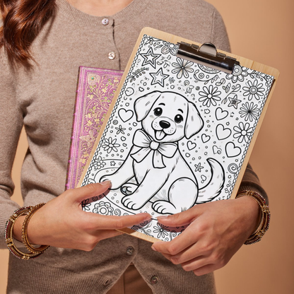 Labrador colouring sheet pack - 5 designs, 20 sheets, dog mum gift, Kids and Adult colouring pack