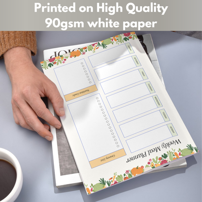 Meal Planning Printed Note Paper - A4 or A5 sizes,  Work Study or Class stationery, Lined paper inserts