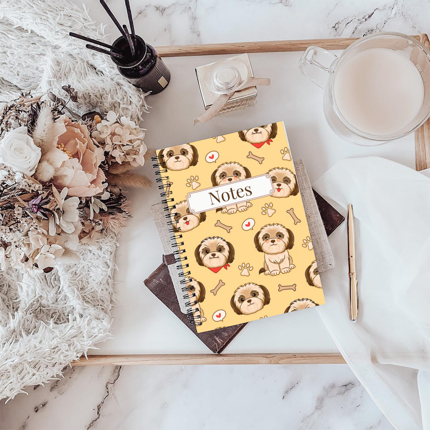 Shih Tzu Notebook A5 or A4, Dog mum gift, Shih Tzu notebook stationery for work, student notebook, Shih Tzu mum