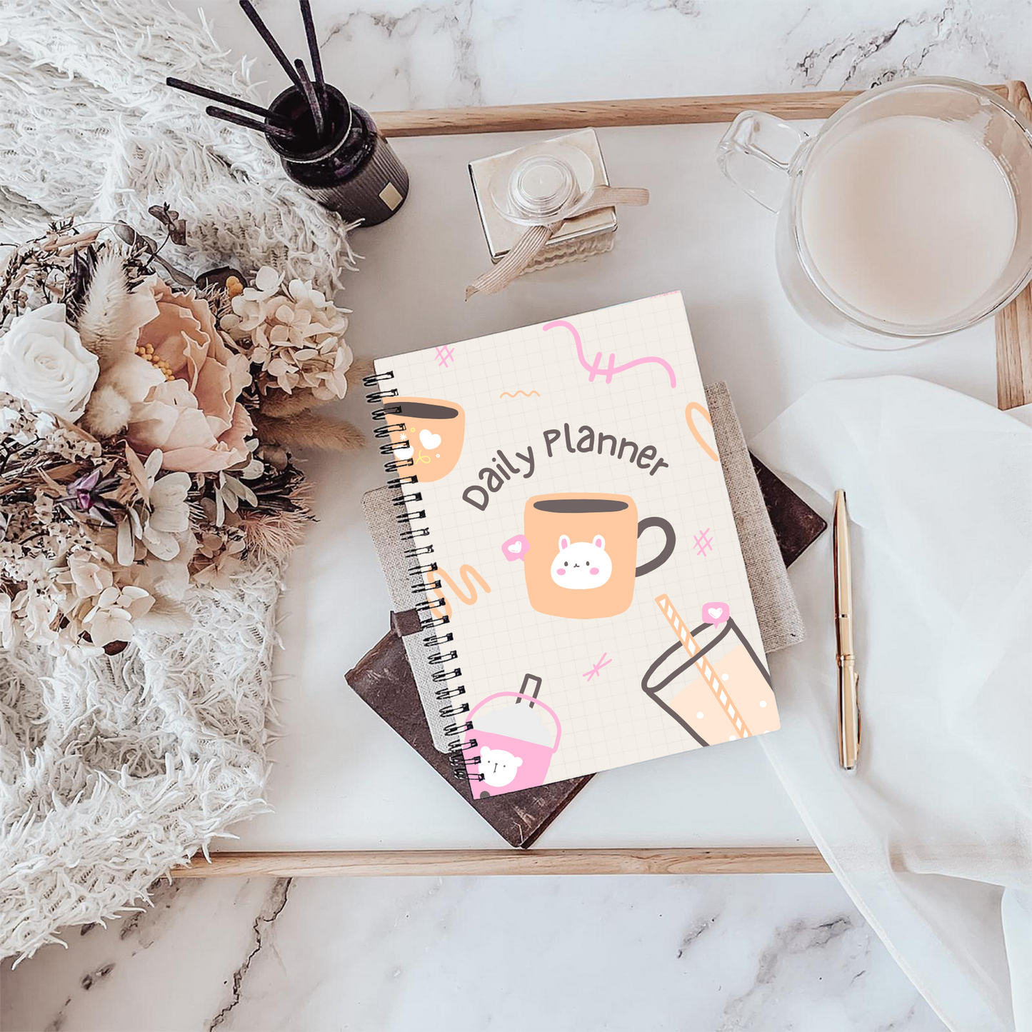 Cute Bear Beige Daily Planner A5 - Card Cover
