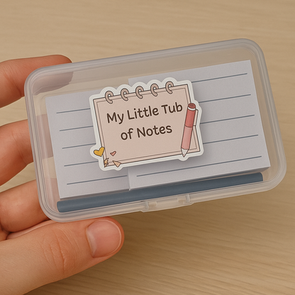 Little Tub of Notes - Handy Notes Tub for on the go, Little Tub of Notes - Handy Notes Tub for on the go, cute stationery gift, mini note tub, gifts for her, back to school gifts