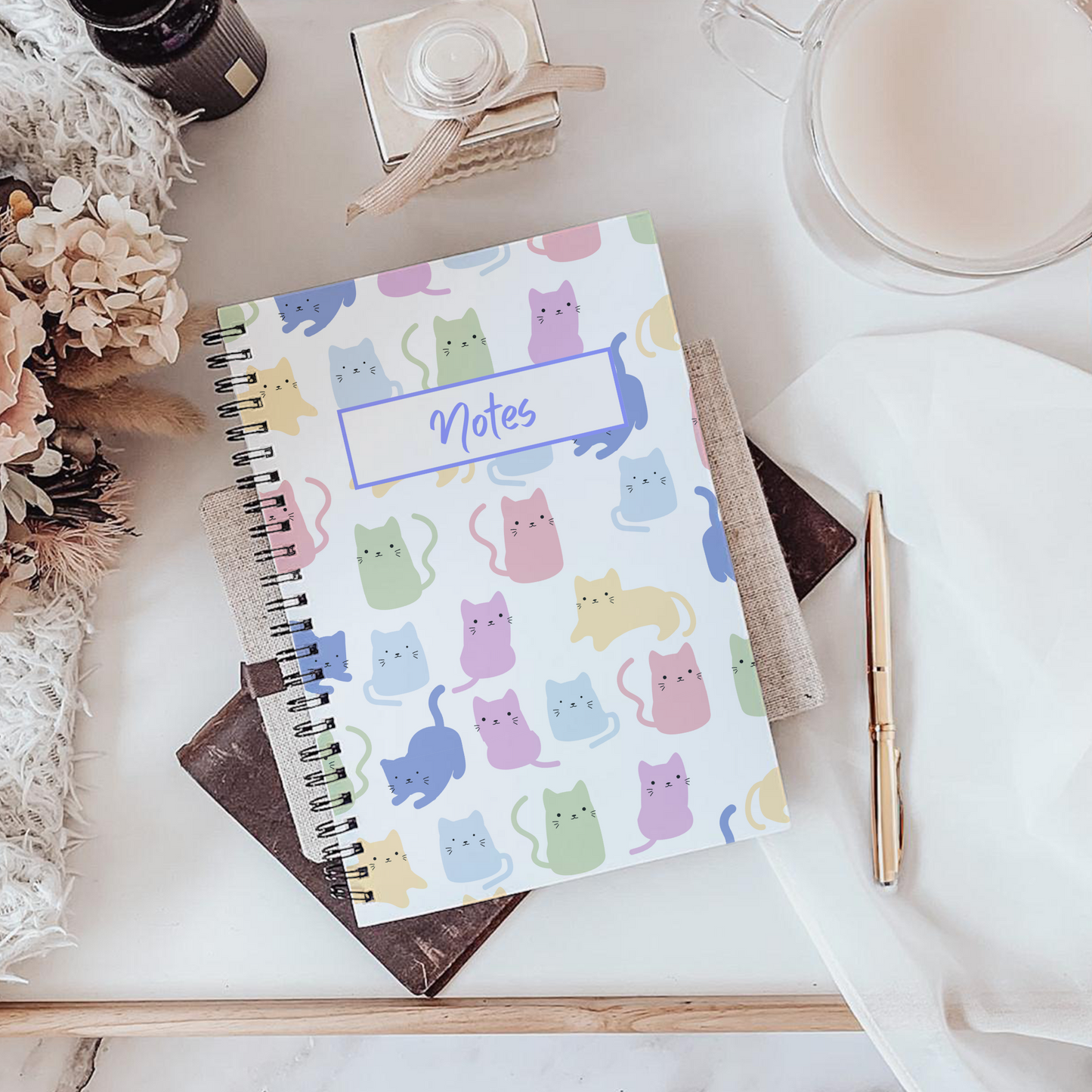 Pastel Cats Notebook A4 - Card Cover
