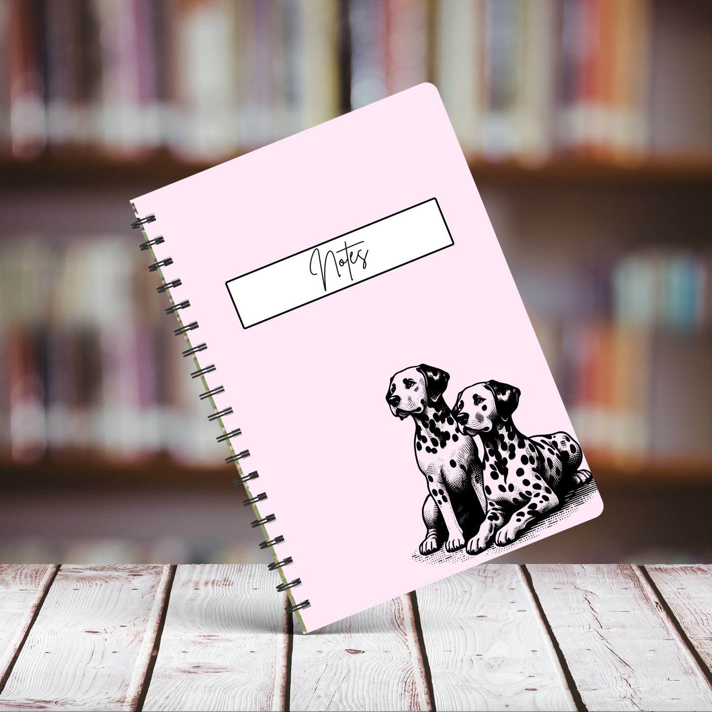 Dalmatian Baby Pink Notebook A4 - Card Cover