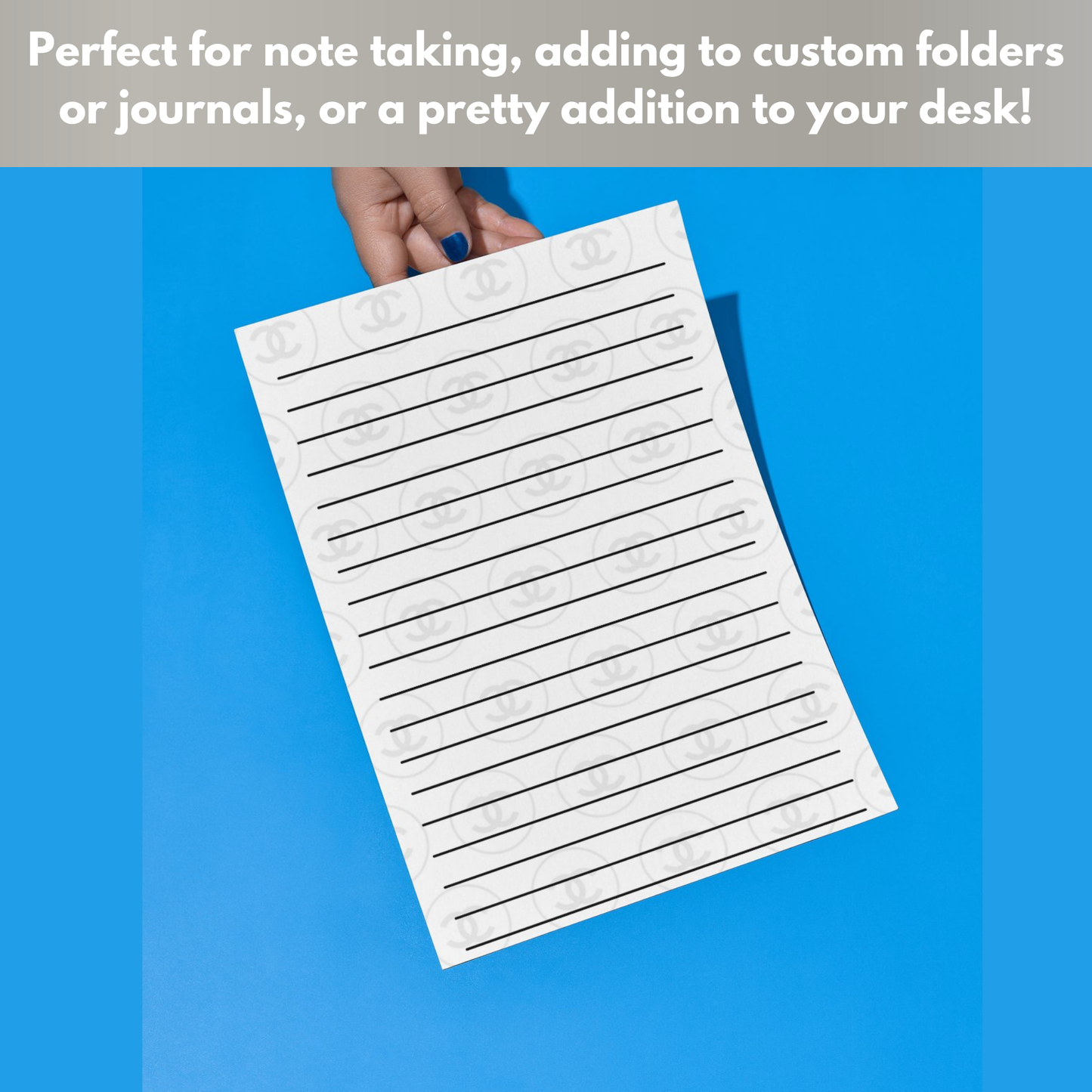 Custom Logo Lined Printed Note Paper - A4 or A5 sizes, Work Study or Class stationery, Lined paper inserts