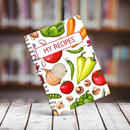 Recipe Card Notebook A5 or A4 size, recipe card insert notebook cute home stationery, Gift for her