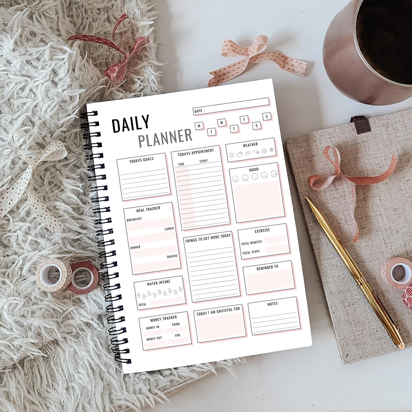 Cute Bear Beige Daily Planner A4 - Card Cover