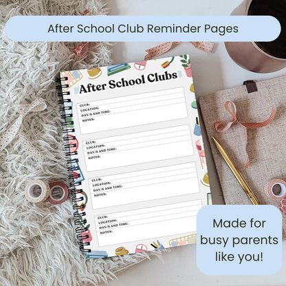 Parent Planner Notebook,, Organise all your school details in one place, School Organiser, back to school essentials