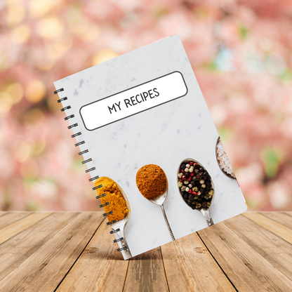 Recipe Card Notebook A5 or A4 size, recipe card insert notebook cute home stationery, Gift for her