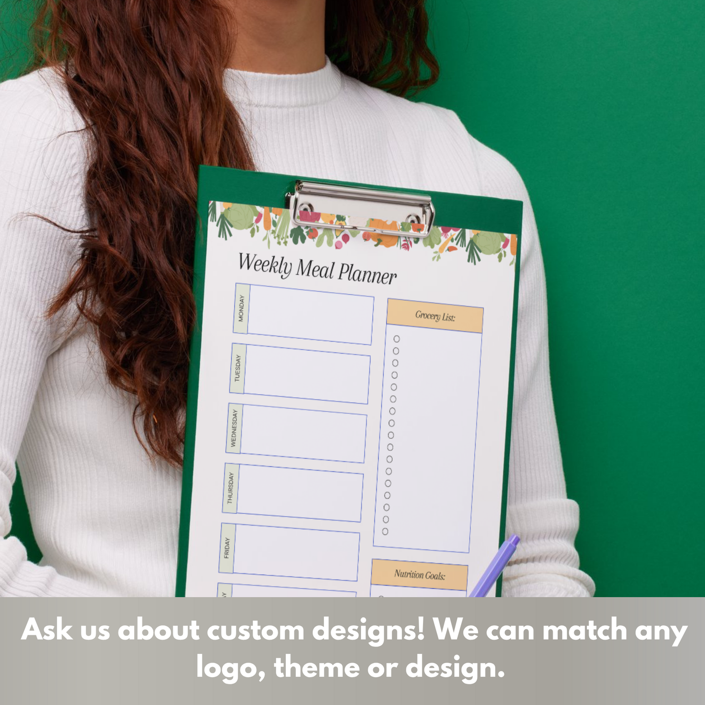 Meal Planning Printed Note Paper - A4 or A5 sizes,  Work Study or Class stationery, Lined paper inserts