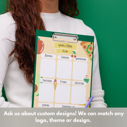 Meal Planning Printed Note Paper - A4 or A5 sizes,  Work Study or Class stationery, Lined paper inserts