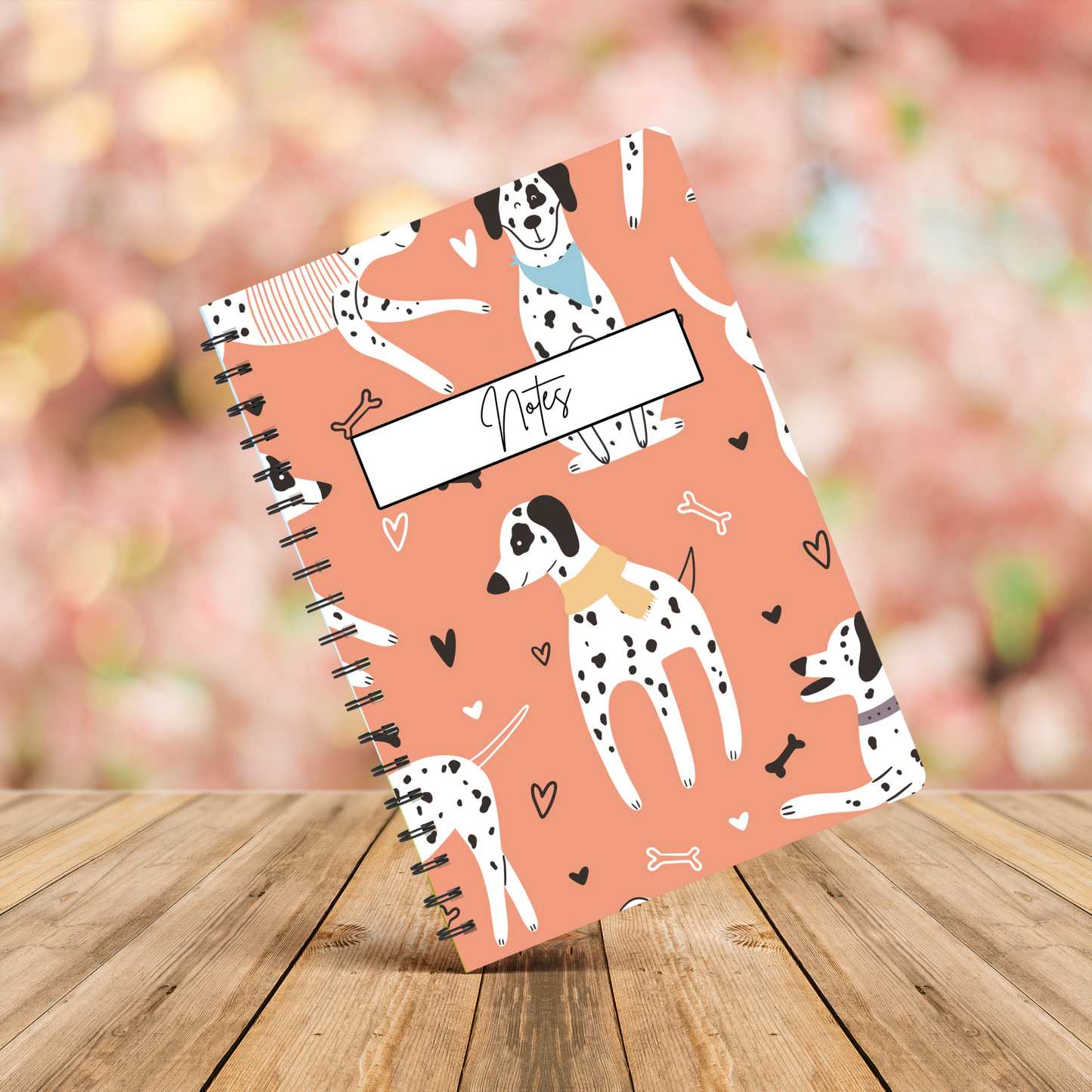 Dalmatian Orange Pattern Notebook A4 - Card Cover