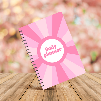 Pink Retro Daily Planner A5 - Card Cover