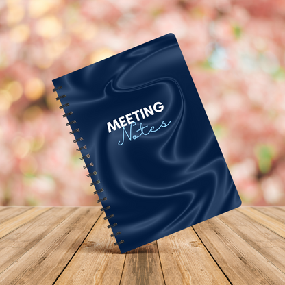 Meeting Notes Book Navy Swirls A5 or A4, Meeting Agenda Notes, Printed lined inserts, work stationery organiser