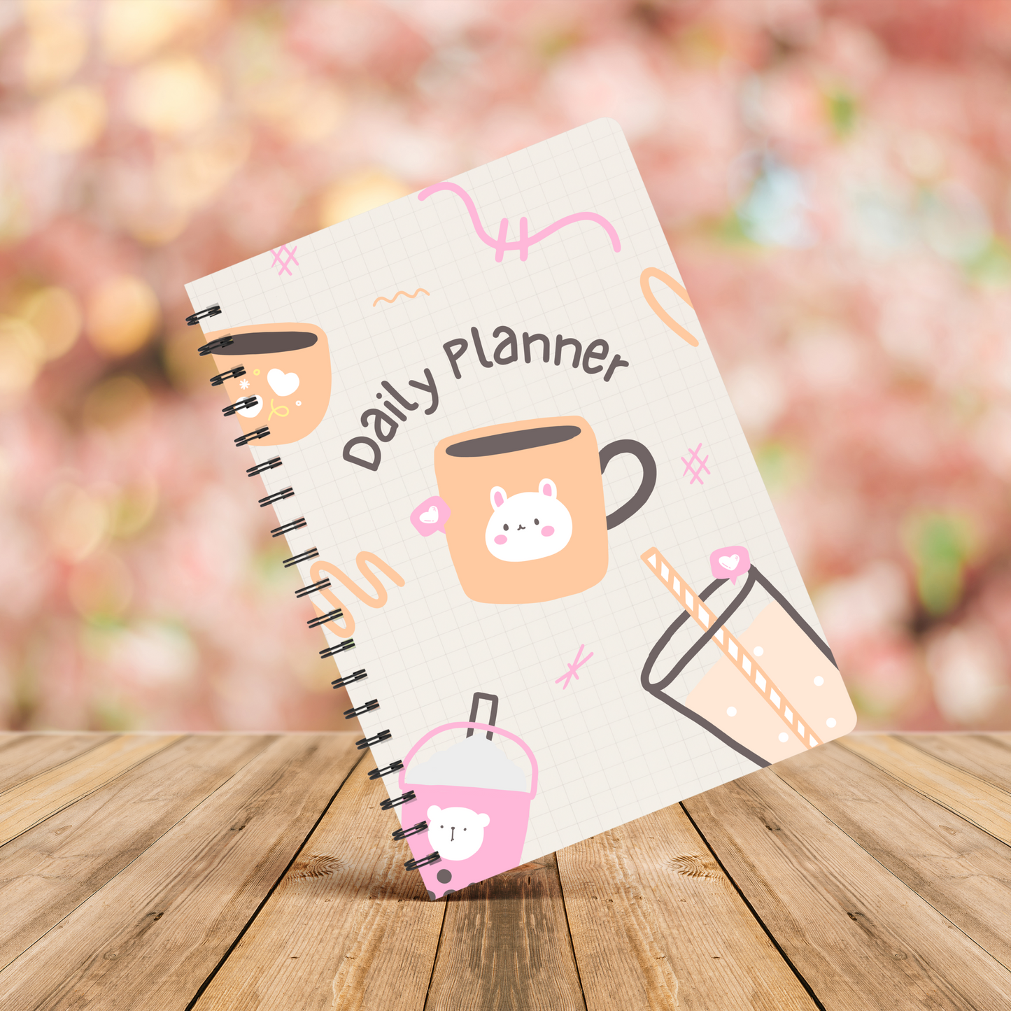 Cute Bear Beige Daily Planner A5 - Card Cover